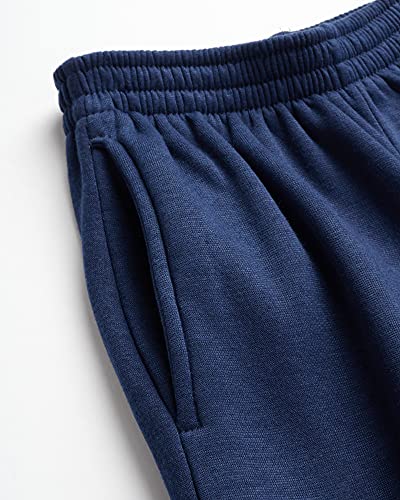 Quad Seven Boys' Fleece Jogger Set - 4 Piece Basic Solid Pullover Hoodie And Sweatpants (Size: 8-18), Size 16/18, Navy/Charcoal #TOP2