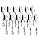 QIBOORUN Coffee Spoons Set of 12, Mini Coffee Spoons, Stainless Steel Espresso Spoons, Small Spoons
