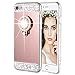 iPhone 7/8 Case, Caka iPhone 7 Glitter Case [Rhinestone Series] Luxury Cute Shiny Bling Mirror Makeup Case for Girls with Ring Kickstand Diamond TPU Case for iPhone 7/8 - (Rose Gold)