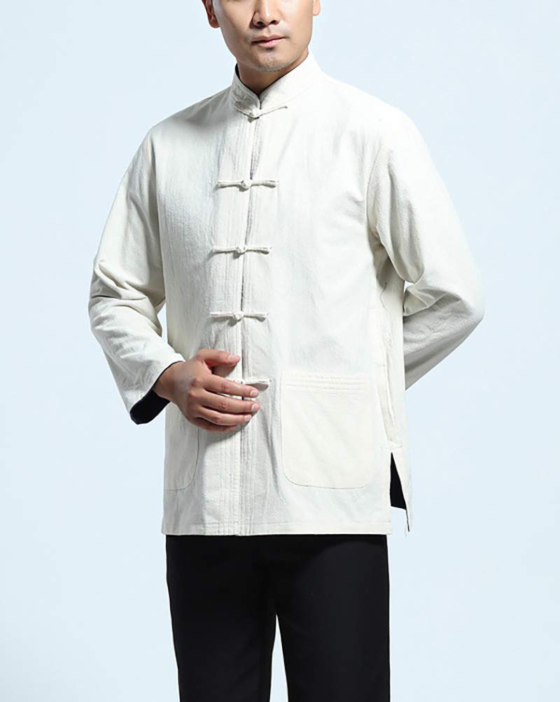 Hombre Mujer Reversible Ambos Lados Capa Chaqueta Traje Tang Chino Tradicional Manga Larga Artes Marciales Kung fu Camisa