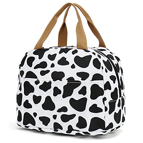 Yusudan Cow Print Lunch Bag For Women Girls, Reusable Insulated Picnic Tote Bags For Adults Kids Work School Hiking Beach #TOP5