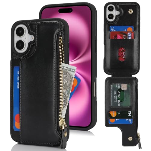 Étui avec porte-cartes pour iPhone 16 Plus idéal pour femme active