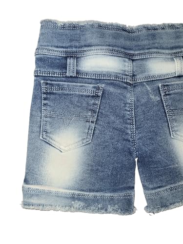 Image of Arshia Fashions Denim Shorts for Girls with Side & Back Pockets Casual Wear Slim Fit Shorts for Girls - Blue Wash GR610