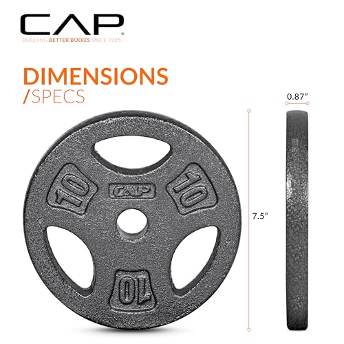 CAP Barbell Standard 1-Inch Grip Weight Plates 25 lbs BLACK - Image 6