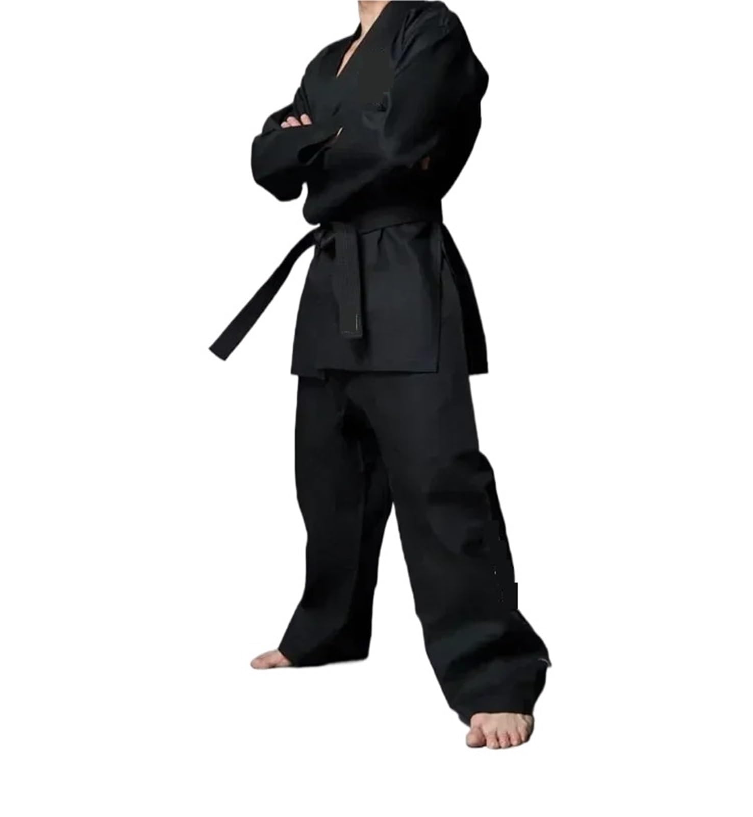SportingGoods Set Uniforme da Taekwondo con Ricamo Nero, Pantaloni e Cappotto, Bellissimi Vestiti, Uniforme da Allenamento for Karate