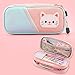 Produktbild Oyachic Schlamppermäppchen Federtasche Teenager Schüleretui Groß Stiftemappe Federmäppchen Pencil Case Mäppchen Stiftetasche Pen Holder (pink + blau)