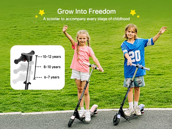 Image of ECOROAD EK6 Kids Electric Scooter for 6-12, 3 /6 /10mph Speeds for Ultimate Comfort & Adjustable Height, 150W & Dual Brake Safety Electric Scooter, for Outdoor Play, Park Rides (Rider:3.9-5.2 FT)