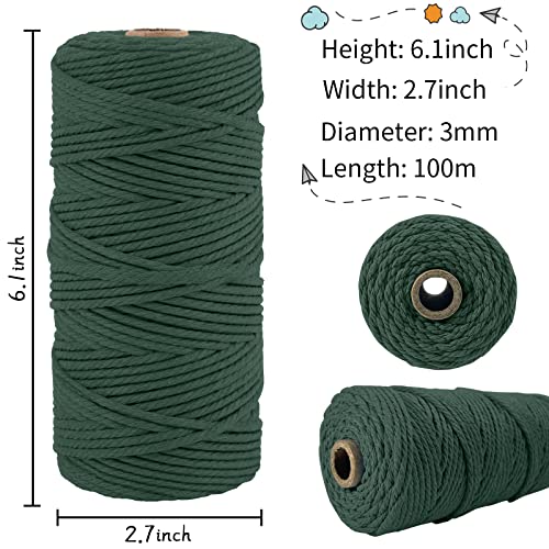 LEREATI Macrame Cord 3mm x 100m, Thick Macrame Rope Natural Cotton Rope Craft String - Image 2