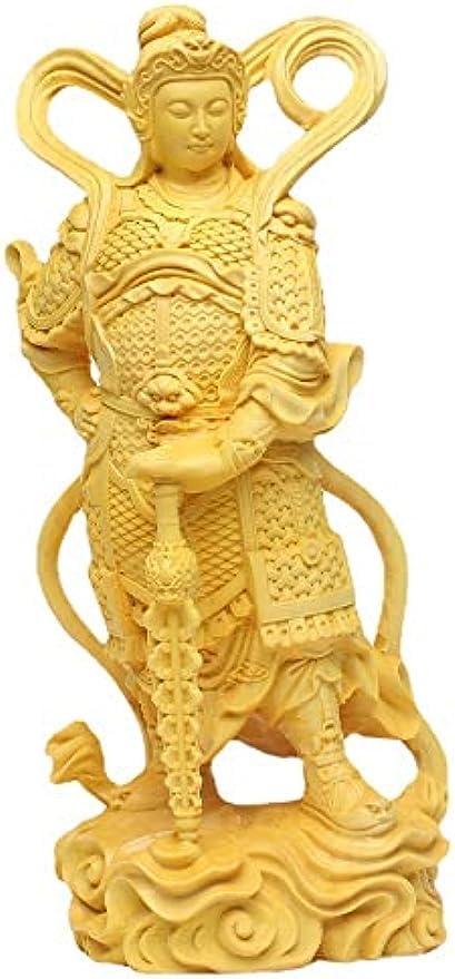 Amazon｜仏像 韋駄天立像 崖柏木 ツゲ製高級木彫り 彫刻仏像 韋駄天像