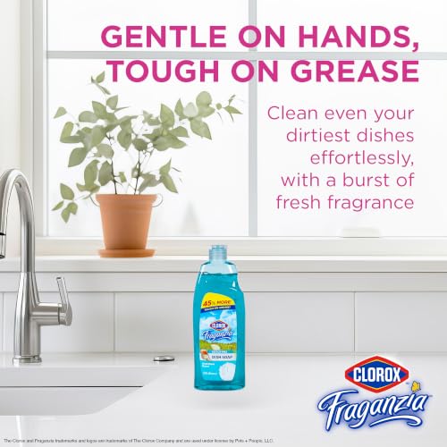 Image of Clorox Fraganzia Liquid Dish Soap, Ocean Scent, 22 Oz, 2 Pack | Cuts through tough grease fast, quick-rinsing formula, washes away grime, powerful daily clean, gentle
