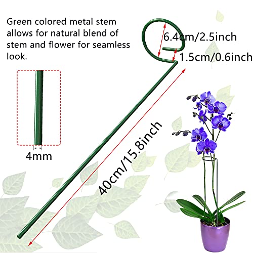Ndswkr 20 Pack Single Stem Support Stake, 15.8 Inch Stainless Steel Plant Stakes For Flowers, Plant Support Stake For Garden Orchid Peony Lily Rose Amaryllis Tomato Vegetable #TOP1