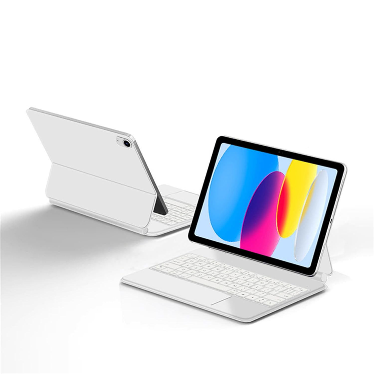 X8 Magic Control Custodia protettiva magnetica con tastiera tattile multi-touch, supporto regolabile a 135°(iPad 10a generazione 10,9 pollici 2022/iPad 11 pollici (A16) 2025) Bianco