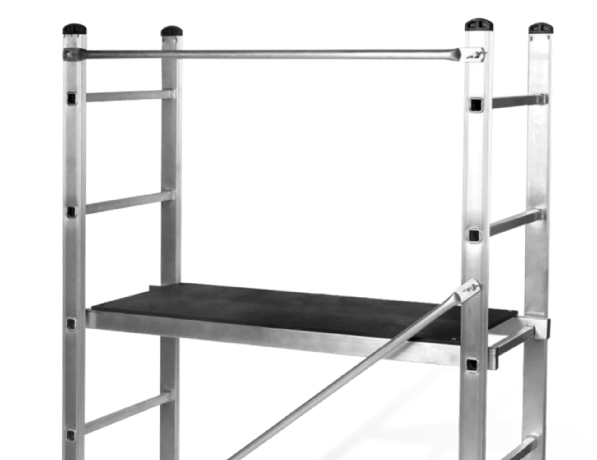VITO – Andamio rodante, altura 3 m, escalera de andamio de trabajo, aluminio, carga 120 kg, trabajos de bricolaje, astillero de jardín