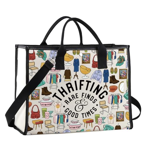 Bolsa de lona para thrifter, celebra la emoción de encontrar tesoros de segunda mano