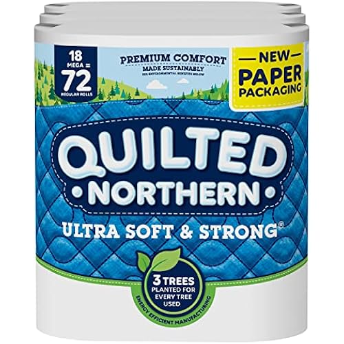 Quilted Northern Ultra Soft & Strong Toilet Paper, 18 Mega Rolls = 72 Regular Rolls, 2-ply Bath Tissue, 6 count (Pack of 3)