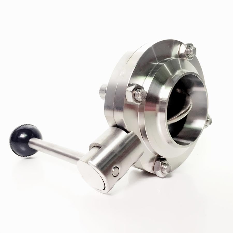 Fit 63mm Pipe OD Butt Welding Flow Control Valve SUS 304 Stainless Beer Brewing Home