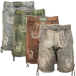 MS-Trachten Thilo Kinderlederhose Antik Grau 164
