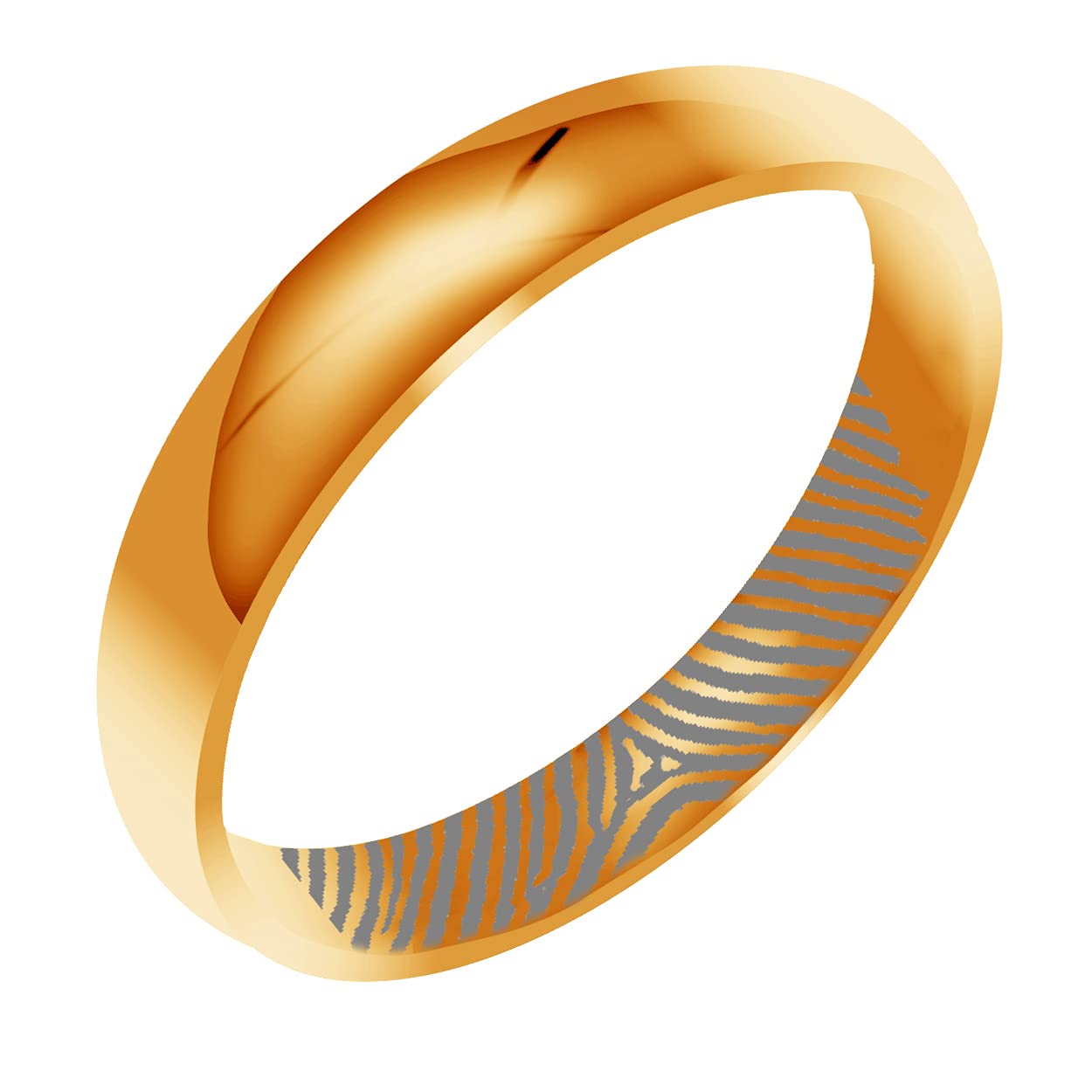 Everstone Custom Personalize Fingerprint Engrave Highly Polished Dome Ring Male Female Men Women His Her Groom Bride Promise Ring Wedding Bands Titanium Ring Color: Rose Gold 6MM 4MM & 3MM