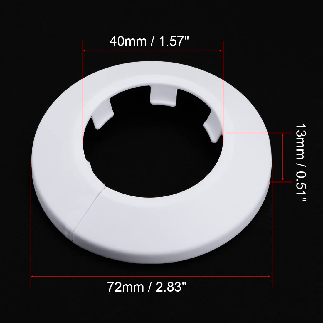 sourcing map 40mm Rohrabdeckung Dekoration PP Heizkörper Rosette Wasserrohr Wandabdeckung Weiß 4 Stück