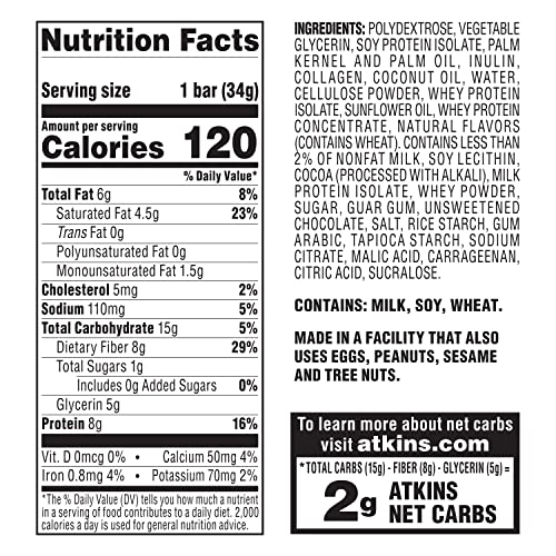 Atkins Endulge Treat Chocolate Chip Cheesecake Dessert Bar. Rich And Creamy Dessert Favorites. Keto-Friendly. (30 Bars) #TOP5