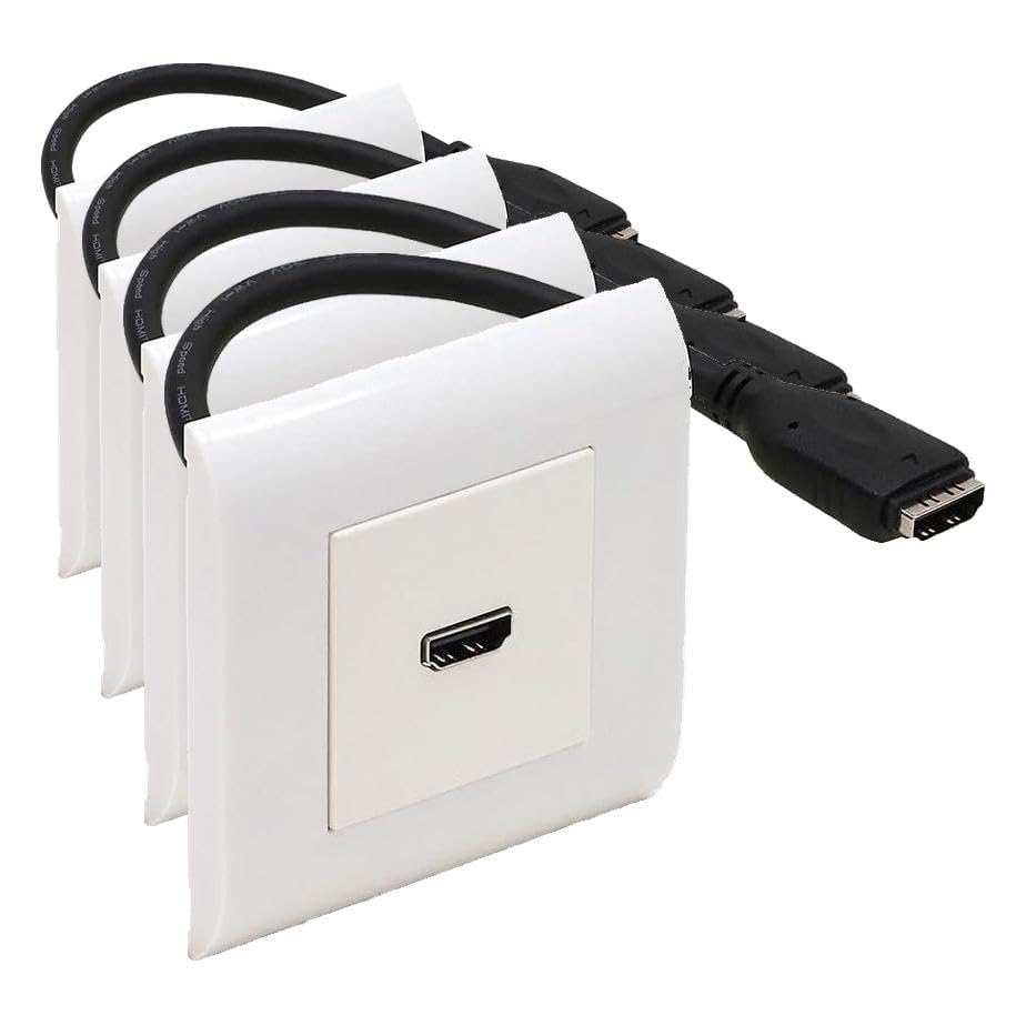 Prise HDMI encastrable pour salon et salle de réunion Waytex blanche lot de 4