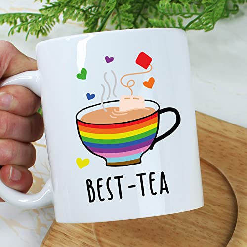 eBuyGB Gay Best Friend Coffee Mug, Personalised Best-Tea Mug, Printed 350ml Ceramic Cup, Tea Design, Tea Lover Gifts - Image 4