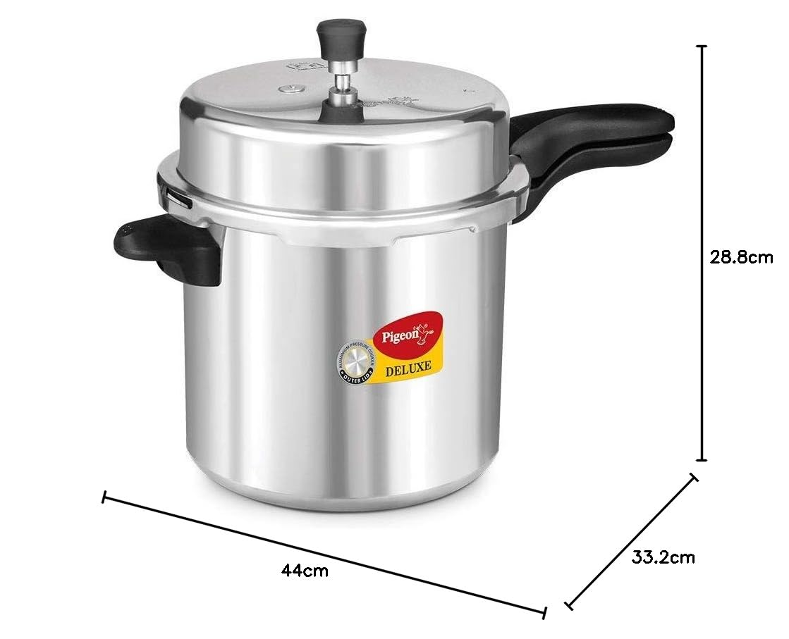 Pigeon Deluxe Aluminium Outer Lid Pressure Cooker 12 Litres, Features