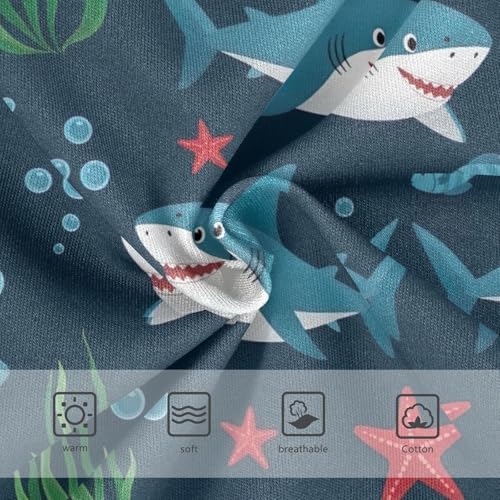 CHIFIGNO Boys' Cotton Briefs Soft Underwear Breathable Brief Underwear for Toddler Boys, Cute Shark Navy3