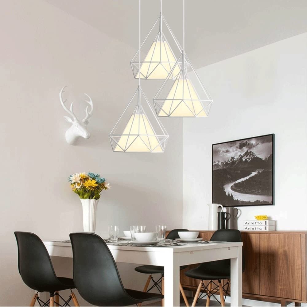 KXKLGWHN Creative Diamond-Shaped Iron Chandelier,Retro
