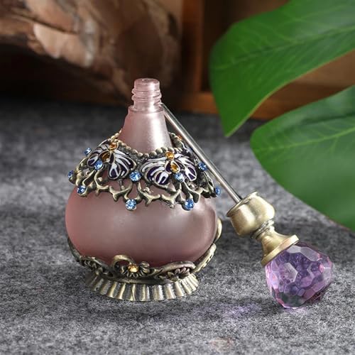 Atomizador de perfume de vidrio recargable frasco pulverizador de 25ml morado portátil 5