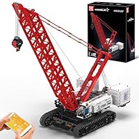 Mould King 17046 Technik Kran Bausteinen Modell, 4494 Teile Ferngesteuertes Raupenkran Bausatz Kit, Raupenkran Modellbauset mit 5 Motoren, Fernbedienung und App Dual Control