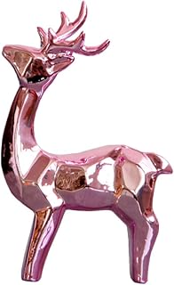 Mini estatuas Decorativas, esculturas Decorativas, Adornos, esculturas de Alce de cerámica, colección de estatuas, estatuas artísticas for el hogar y la Oficina, Color Rosa(Pink)