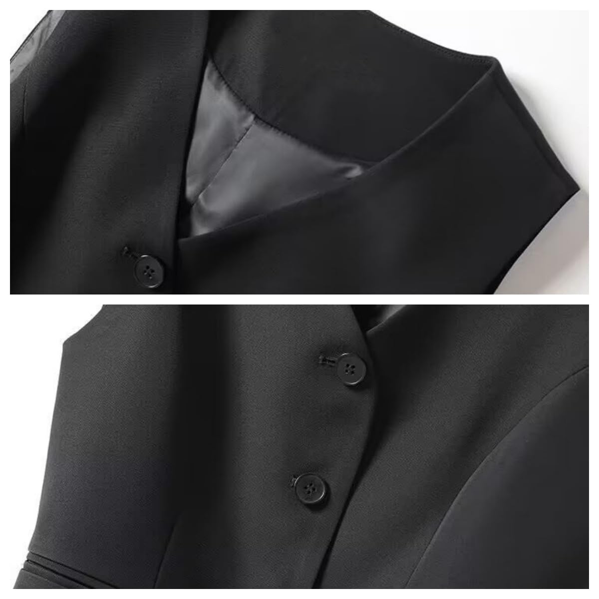 Chaleco De Mujer Elegante,Chalecos De Mujer con Cuello En V, Totalmente Forrados, Corte Entallado, Sin Mangas, De Un Solo Pecho, para Oficina, De Moda, con Abertura Frontal, para Trabajo Y Negocios.