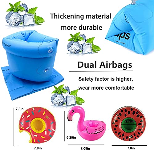 2 Pcs Arm Swimming Floaties For Kids - Inflatable Swim Arm Bands Rings Water Wings For Adult Kid - Pink #TOP1