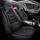 FUXZSV Las Fundas para Asientos de Coche Son adecuadas para REN-Ault Clio GT/Clio S/Clio Gordini/Clio RS Gordini/Clio Estate/Clio GT Estate/Clio RSimpermeables/Cuero/Transpirable,Negro