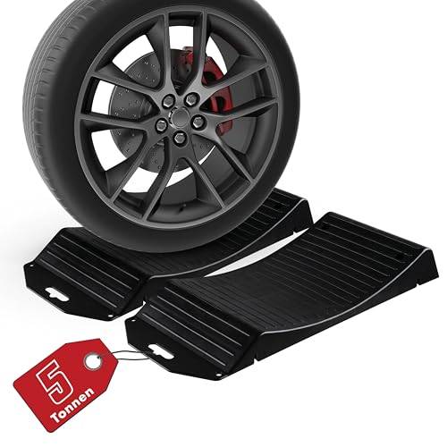 Walser Reifenschoner 2-er Set für Reifen 10-20 Zoll, praktische Reifenwiege mit Tragkraft bis zu 5 Tonnen, Auto Reifenschuhe Set, Auto Reifenschoner gegen Standplatten, Auto Reifen Unterlegplatten