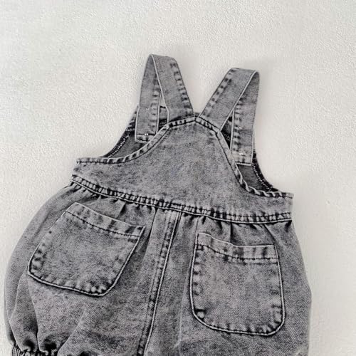 HOOLCHEAN Baby Girls and Boys Summer Denim Shortalls Dark Gray4