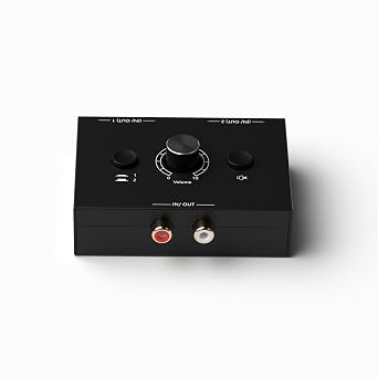 2-Way Audio Selector Audio Switcher, Speaker Switch Box, AB Switcher Selector, Bi-Directional Right and Left Channel 1In-2Out/2In-1Out