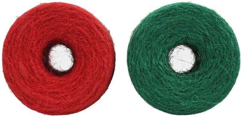 Christmas Twine - Red Cotton Bakers Rope for Gift Wrapping & Cooking (656 Feet/Pure Red)