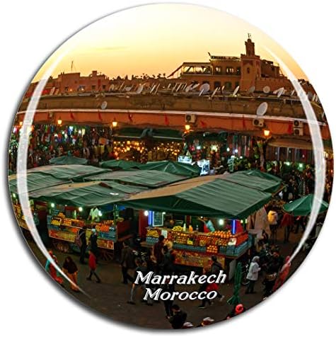 Morocco Marrakech Souk Fridge Magnet 3D Crystal Glass Tourist City Travel Souvenir Collection Gift Strong Refrigerator Sticker image 5