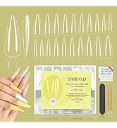 Saviland Soft Gel Nails Tips Full Cover Nail Tips Kit 500PCS Long Stiletto Acrylic Nails Gel x Na...