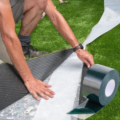 DAJAVE 4Stk Kunstrasen Klebeband, Starkes Doppelseitig Kunstrasenband 50mm x 5m, Kunstrasenband Künstliches Grasband für Verbindung, Befestigung, grüner Rasenteppich, Verbindung von Kunstrasen-Teppich