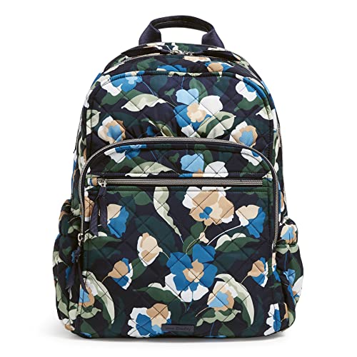 Vera Bradley Mochila Performance Campus de sarga para mujer, Flores inmersas, Talla única