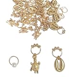 NIIIYTYB 30Pcs Hair Charms for Locs Jewelry Shell Loc Jewels Braid Accessories for Black Women African American Dreadlocks Decorations with Seashell Beads Clips Crystals and Gems