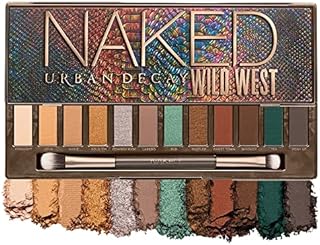 URBAN DECAY Naked Wild West Eyeshadow Palette, 12 Desert-Inspired Neutral Shades with Green & Blue - 100% Vegan, Ultra-Blendable, Rich Colors - Set Includes Mirror & Double-Ended Makeup Brush