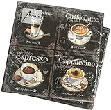 20-ct Coffee Napkins Black and White Decorative Paper for Decoupage Fall Tea Party Valentine Father's Day Latte Napkins