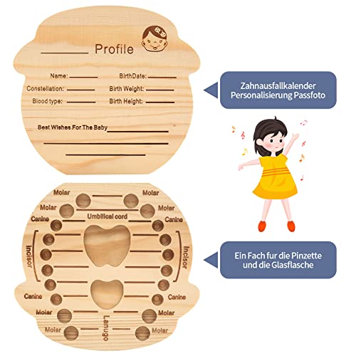 wugongshan Wooden Tooth Box, Milk Tooth Box for Girls Milk Tooth Box, Tooth Box, Storage Box - Image 3