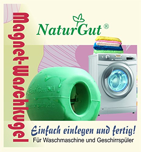 NaturGut Magnet Waschball für Waschmaschine und Geschirrspüler Magnetball 6cm aus Hartgummi schonend zur Wäsche und Waschmaschine Umweltfreundlich