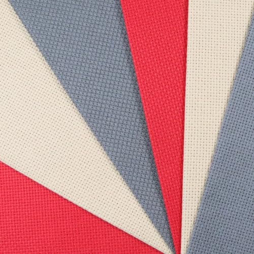 Image of KCS 4 /6 pc of 12 inch x 18 inch(30cmx45cm) 16 Count Cotton Aida Cloth Cross Stitch Fabric (6 pc,Red+Khaki+Dark Grey)