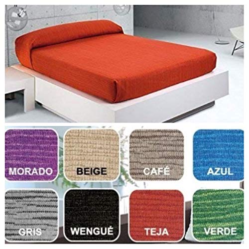 Regalitostv Colcha Multiusos Foulard Plaid Color Liso Jaspeado FÁBRICADO ESPAÑA (220_x_250_cm (SOFÁ 3 PLAZAS O Cama 135), Verde)